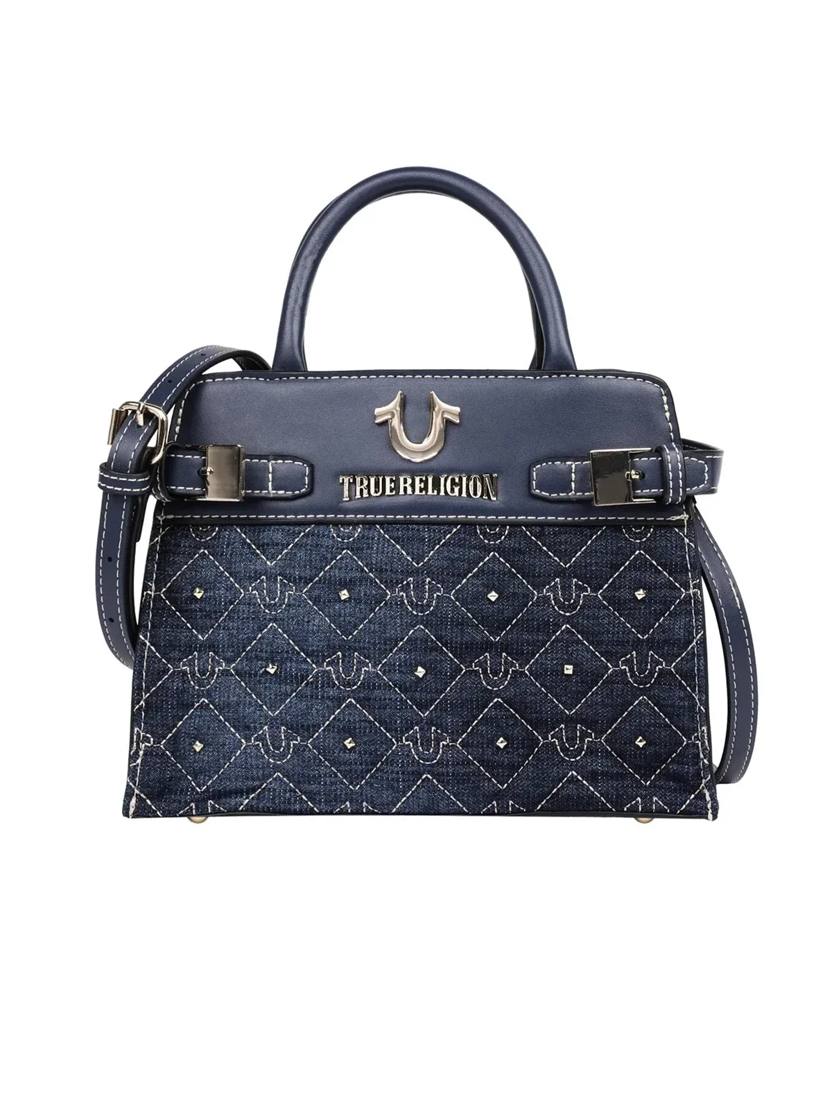 Bolso Tote en denim con tachuelas