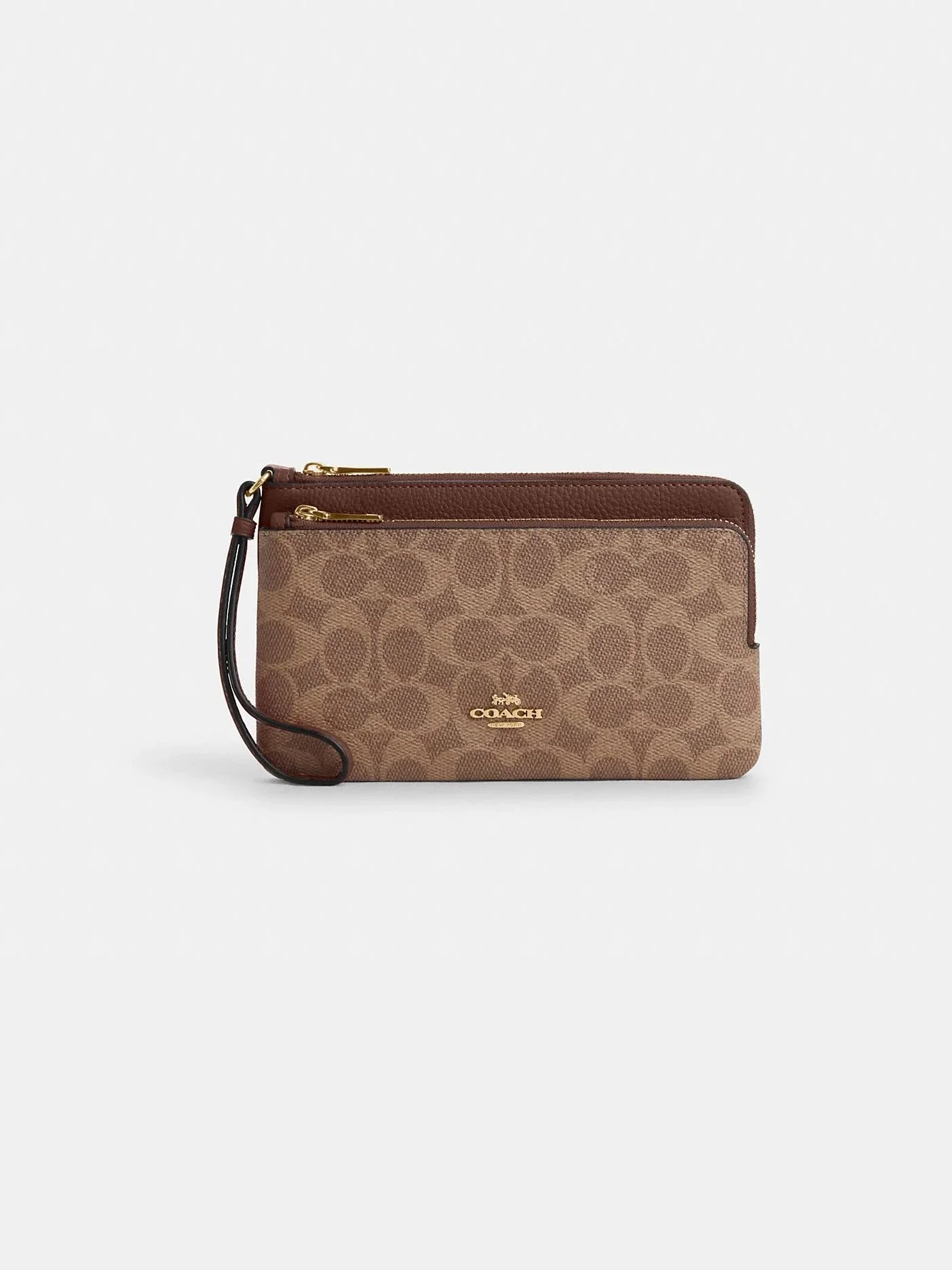 Billetera Doble Cremallera en Lona Signature